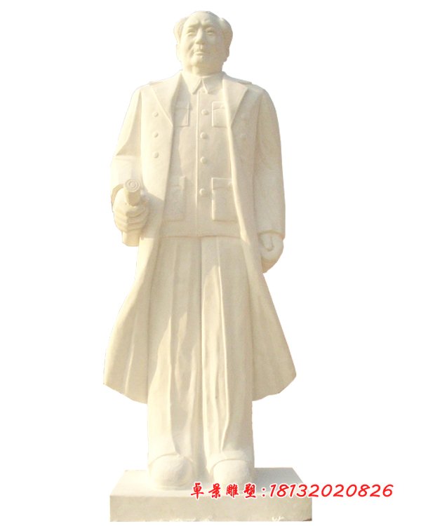漢白玉毛主席雕塑，石頭毛主席雕塑 (1)