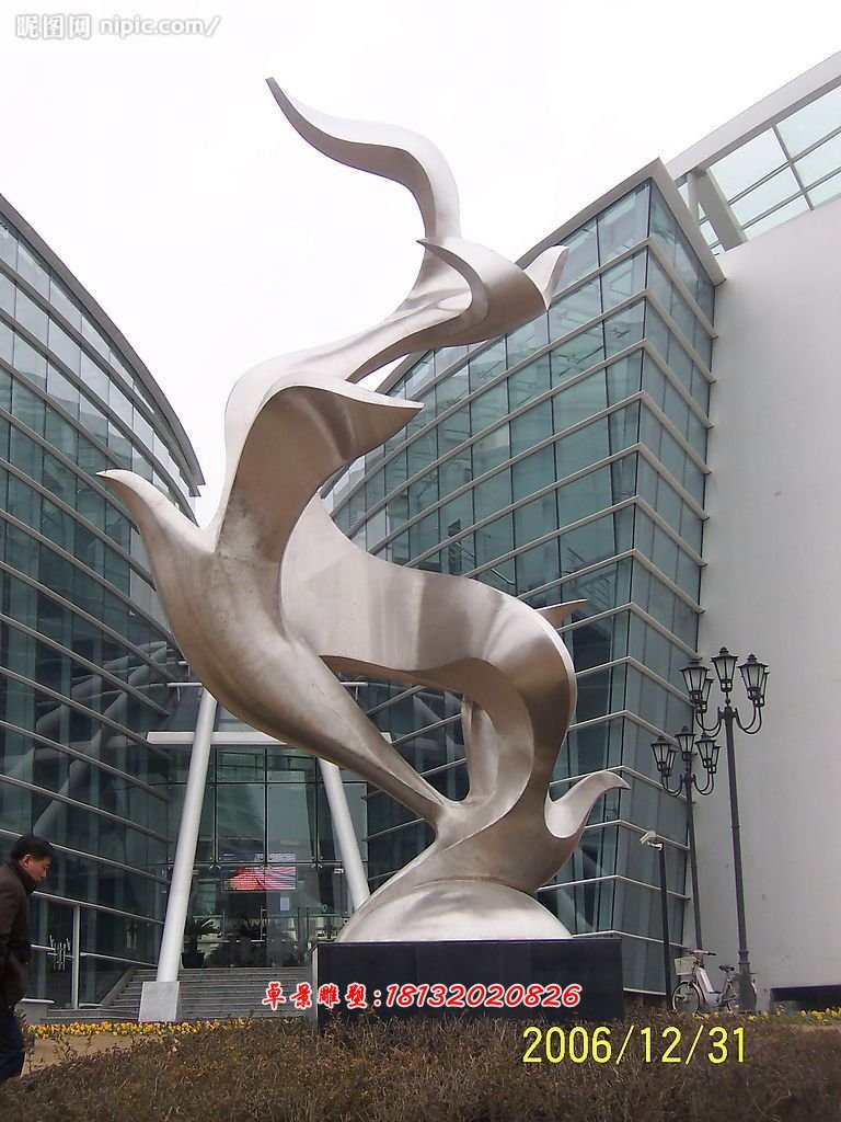 不銹鋼抽象大雁，不銹鋼抽象鴿子雕塑