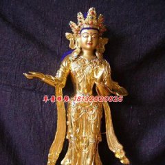 藏佛像銅雕，鎏金銅藏佛雕塑