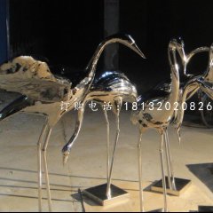 不銹鋼仙鶴雕塑公園動物雕塑