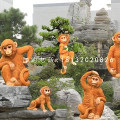 小猴子雕塑，玻璃鋼動物