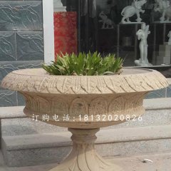 砂巖花盆雕塑，公園景觀石雕