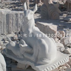 羊羔跪乳石雕，漢白玉動物石雕