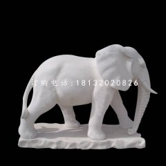 漢白玉大象，廣場動物石雕