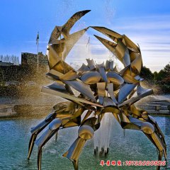 廣場不銹鋼抽象螃蟹雕塑