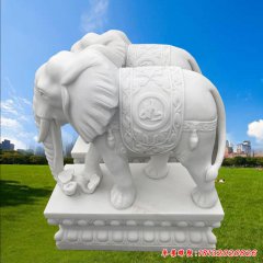 酒店招財風水石雕大象 