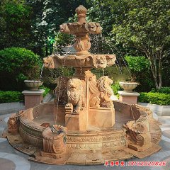 園林獅子噴泉石雕